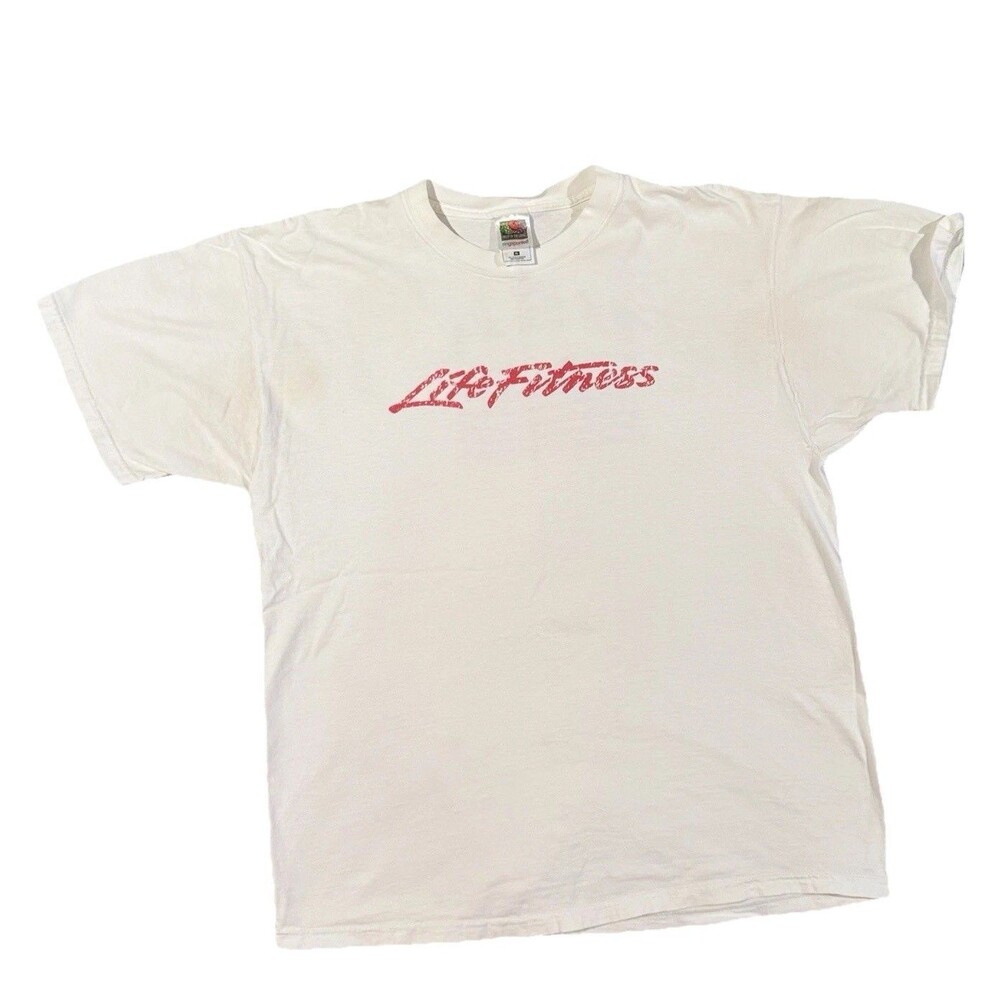 Vintage 90s Y2K Fruit Of The Loom Ring Spun Tee Life Fitness USA Tshirt Mens XL